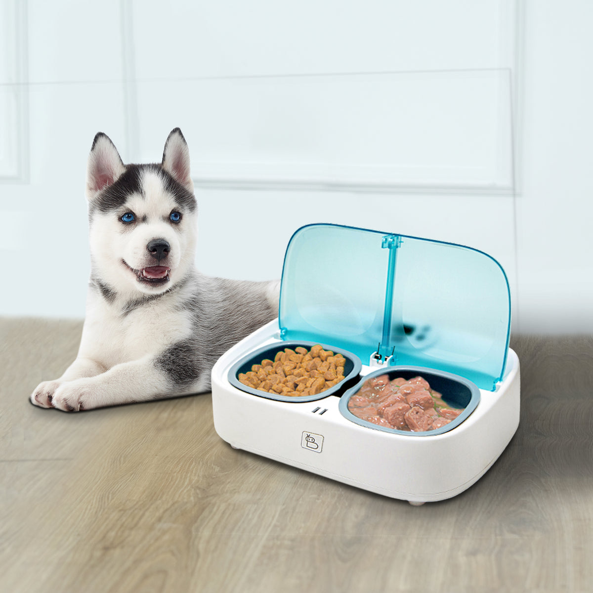Baybot Pet Feeder (Wet & Dry) - dual tray automatic timed food dispenser for dog and cat | smart, WiFi connected